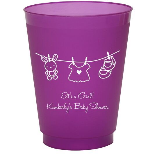 Toy Rabbit Clothesline Colored Shatterproof Cups